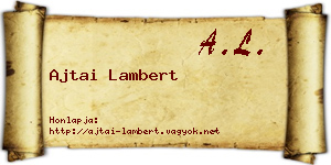Ajtai Lambert névjegykártya